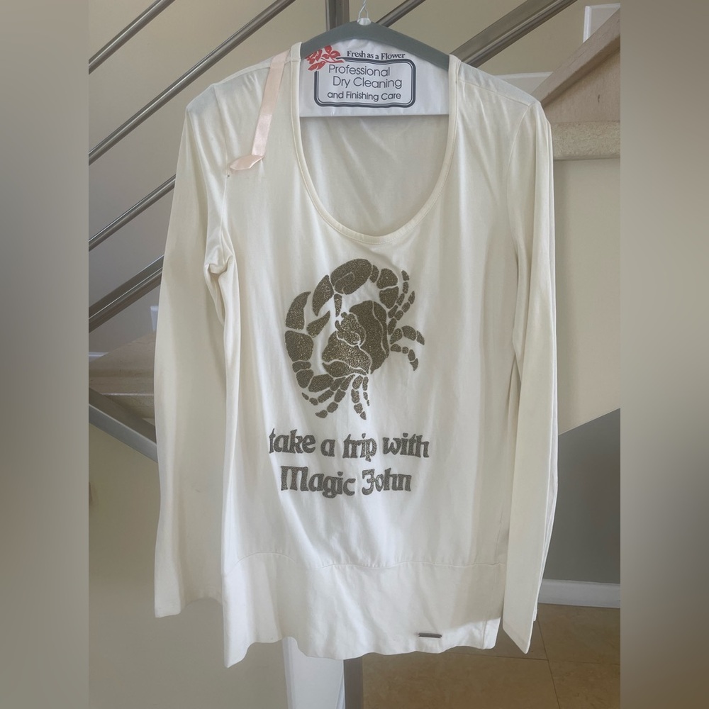 Vintage John GALLIANO very rare Cream Long Sleeve Top